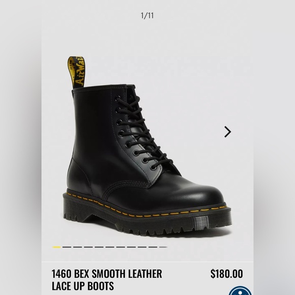 Dr. Martens 1460 BEX SMOOTH LEATHER LACE UP BOOTS -Size 10 Excellent Condition - Picture 9 of 10